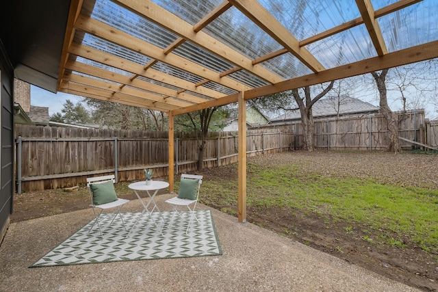 view of patio with a pergola