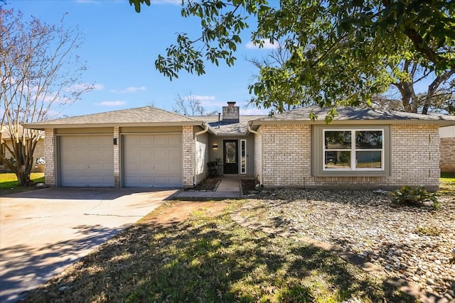 single story home with a garage