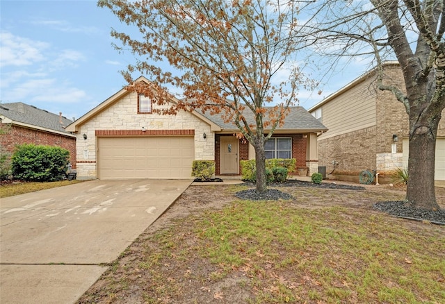 view of front of home featuring a garage and a front lawn