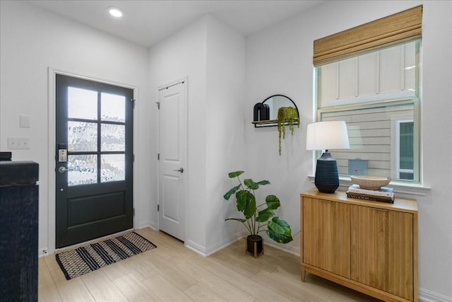 foyer featuring light hardwood / wood-style floors