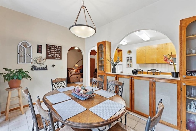 view of tiled dining space