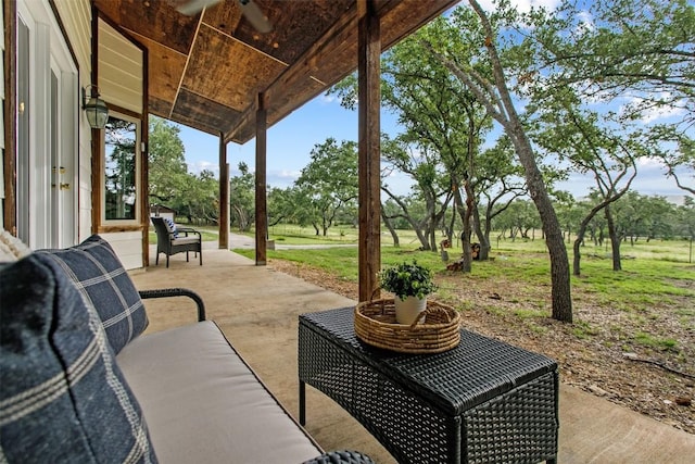 view of patio with outdoor lounge area