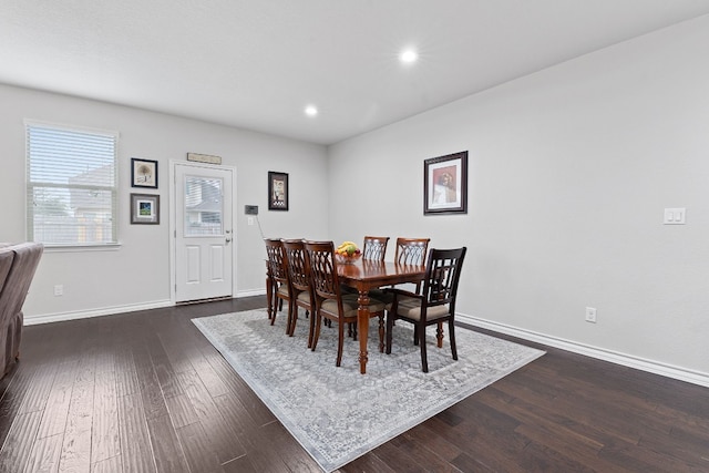 7716 Arezzo Dr, Round Rock, TX 78665 - dining space with recessed lighting and dark wood finished floors