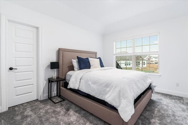 312 Olinda Way, Liberty Hill, TX 78642 - bedroom featuring baseboards and dark colored carpet