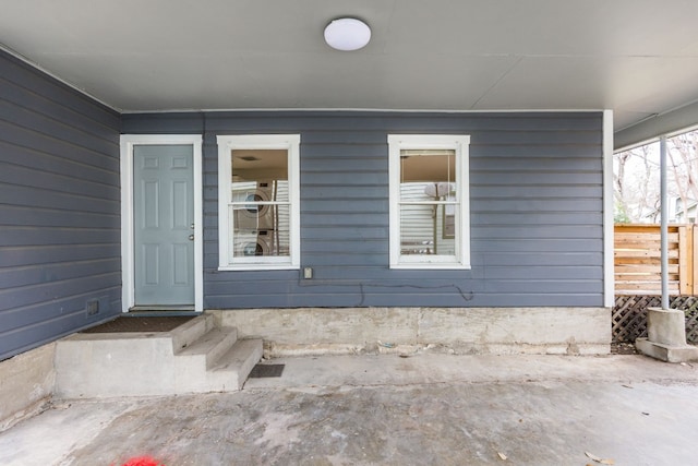 view of doorway to property