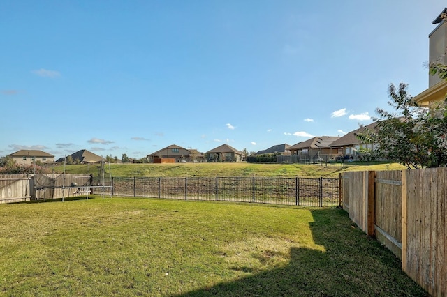 view of yard featuring a trampoline