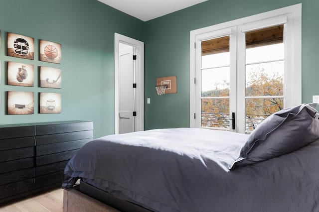 bedroom featuring light hardwood / wood-style floors