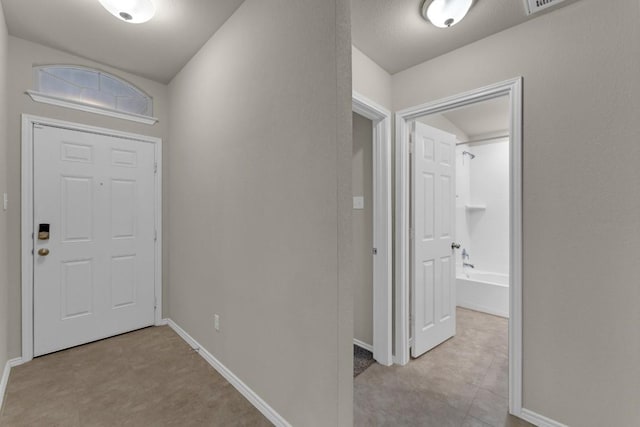 entryway with baseboards