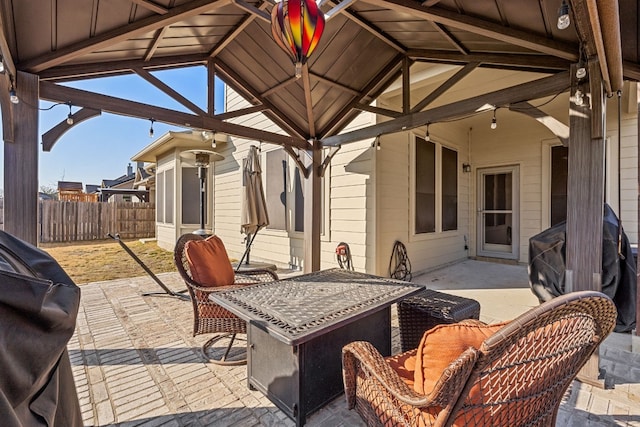 view of patio with a gazebo