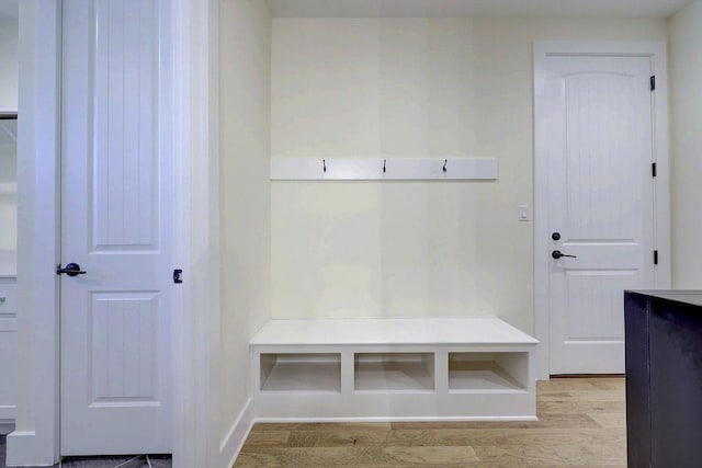 mudroom featuring light wood-type flooring