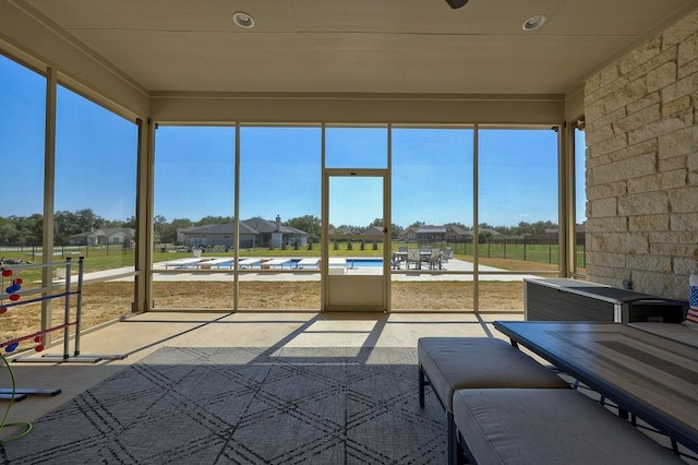 view of unfurnished sunroom