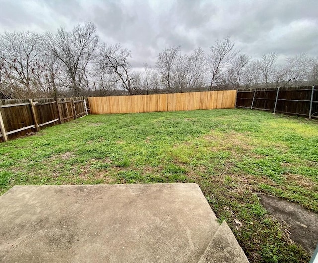 view of yard with a patio area