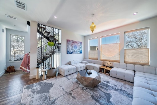 living room featuring hardwood / wood-style floors