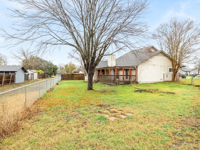 view of yard featuring a deck