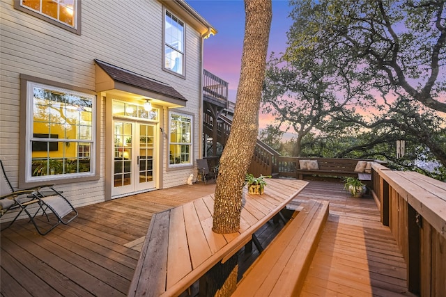 view of deck at dusk