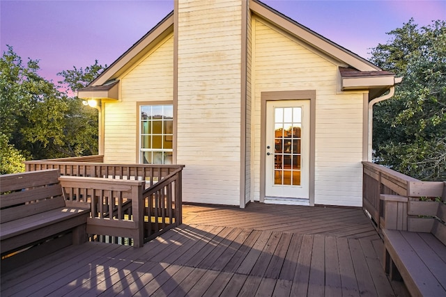 view of deck at dusk