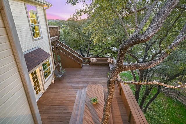 view of deck at dusk