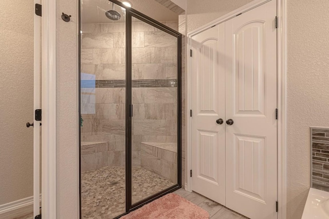 bathroom with walk in shower