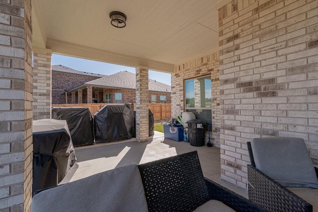 view of patio with area for grilling