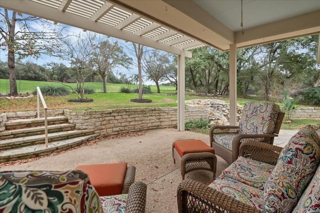 view of patio with a pergola