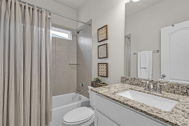 2221 Clove Ct, Temple, TX 76501 - full bathroom with shower / tub combo with curtain, vanity, and toilet