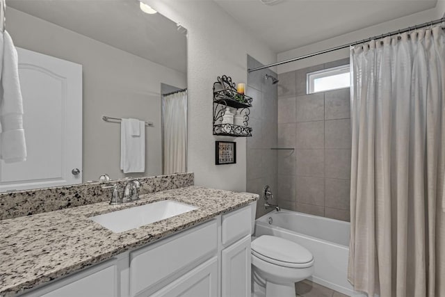2221 Clove Ct, Temple, TX 76501 - full bathroom featuring shower / tub combo, vanity, and toilet