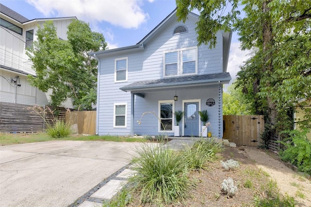 view of front property with a porch