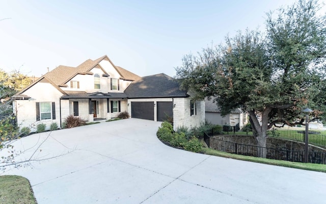 view of front of house with a garage