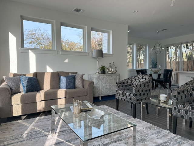 living room featuring hardwood / wood-style floors