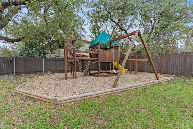 view of playground featuring a yard