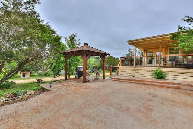 view of patio / terrace with a gazebo and grilling area