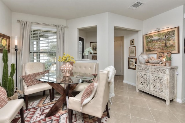 view of tiled dining space