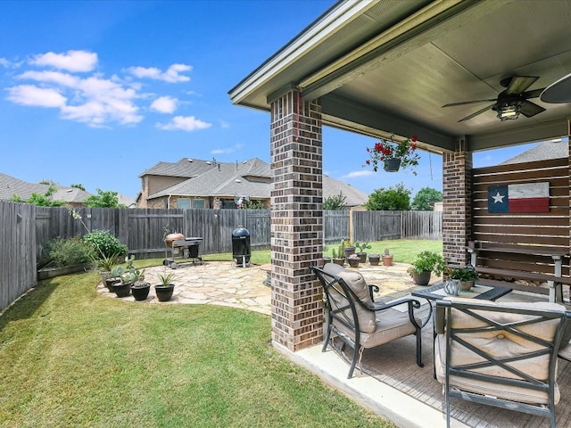 1533 Cresson Trl, Leander, TX 78641 - view of yard featuring a patio area and ceiling fan