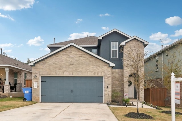 view of front facade featuring a garage