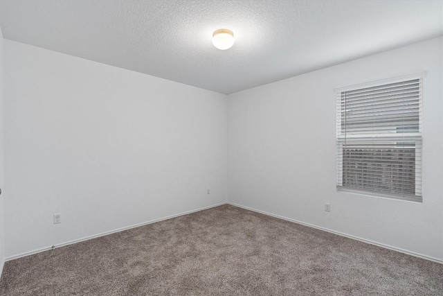 spare room featuring carpet and a textured ceiling