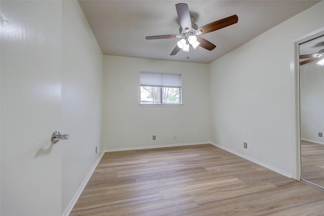 803 Castle Ridge Rd, Austin, TX 78746 - unfurnished bedroom with light wood-style floors and ceiling fan