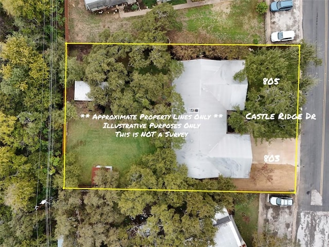 803 Castle Ridge Rd, Austin, TX 78746 - map / location with property parcel outlined
