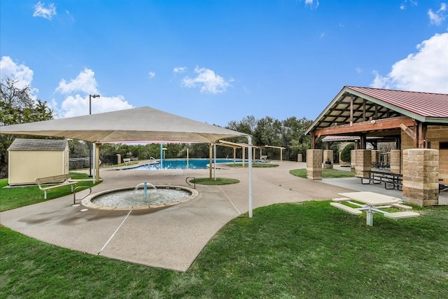 3 Pacific Loon St, Leander, TX 78641 - view of home's community with a gazebo, a pool, a patio, and a yard