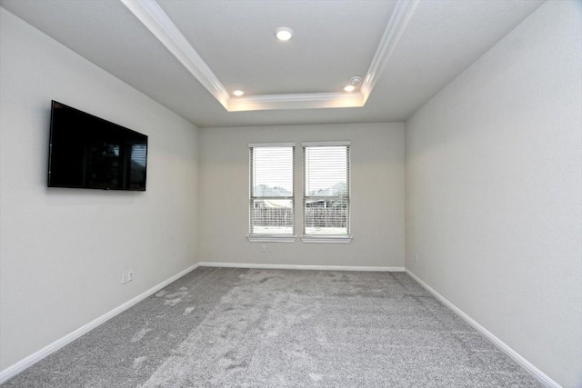 3 Pacific Loon St, Leander, TX 78641 - empty room with crown molding, carpet floors, a raised ceiling, and recessed lighting