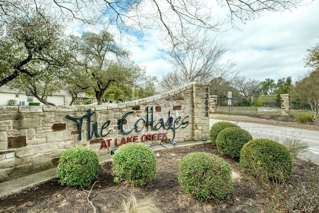 view of community sign