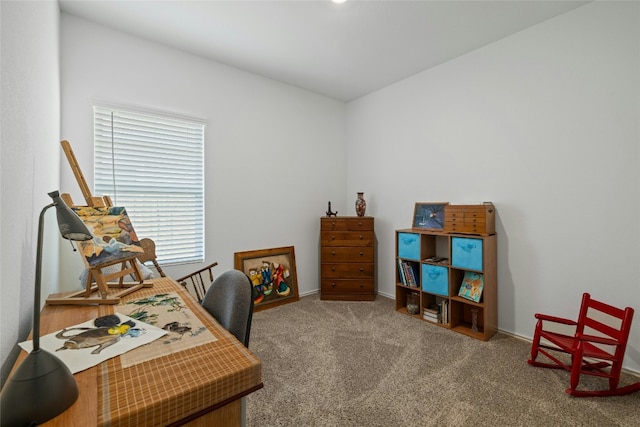 view of carpeted office space