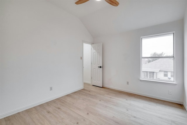 13701 Glen Mark Dr, Manor, TX 78653 - unfurnished room featuring ceiling fan, wood finished floors, and lofted ceiling