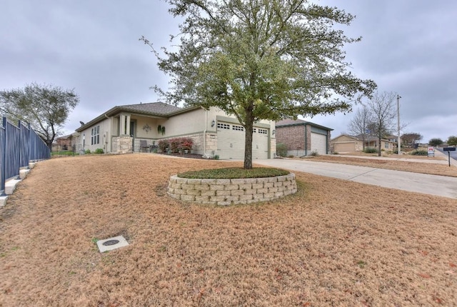 ranch-style home with a garage