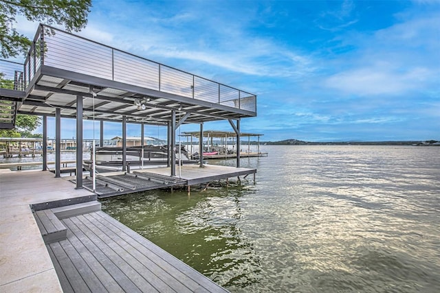 1012 Impala Dr, Granite Shoals, TX 78654 - dock area featuring a water view and boat lift