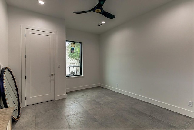 1012 Impala Dr, Granite Shoals, TX 78654 - empty room with baseboards, a ceiling fan, recessed lighting, and visible vents