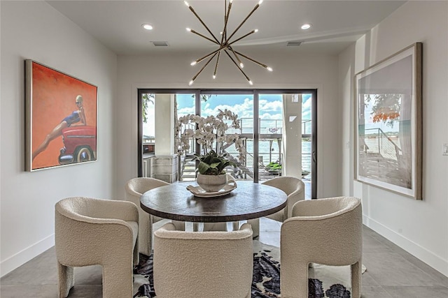 1012 Impala Dr, Granite Shoals, TX 78654 - dining space with a chandelier and recessed lighting