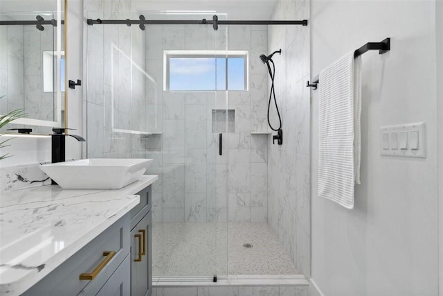 501 E Burton St, Manor, TX 78653 - full bath with vanity and a marble finish shower