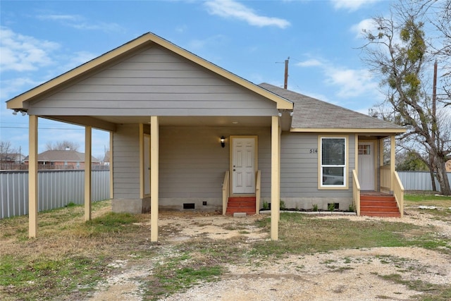 view of bungalow-style house