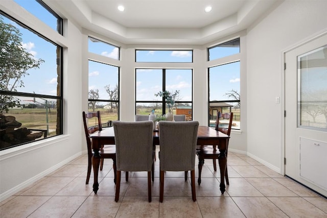 tiled dining room featuring a wealth of natural light