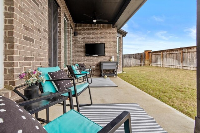 872 Wild Pecan Loop, Buda, TX 78610 - view of patio / terrace featuring a ceiling fan